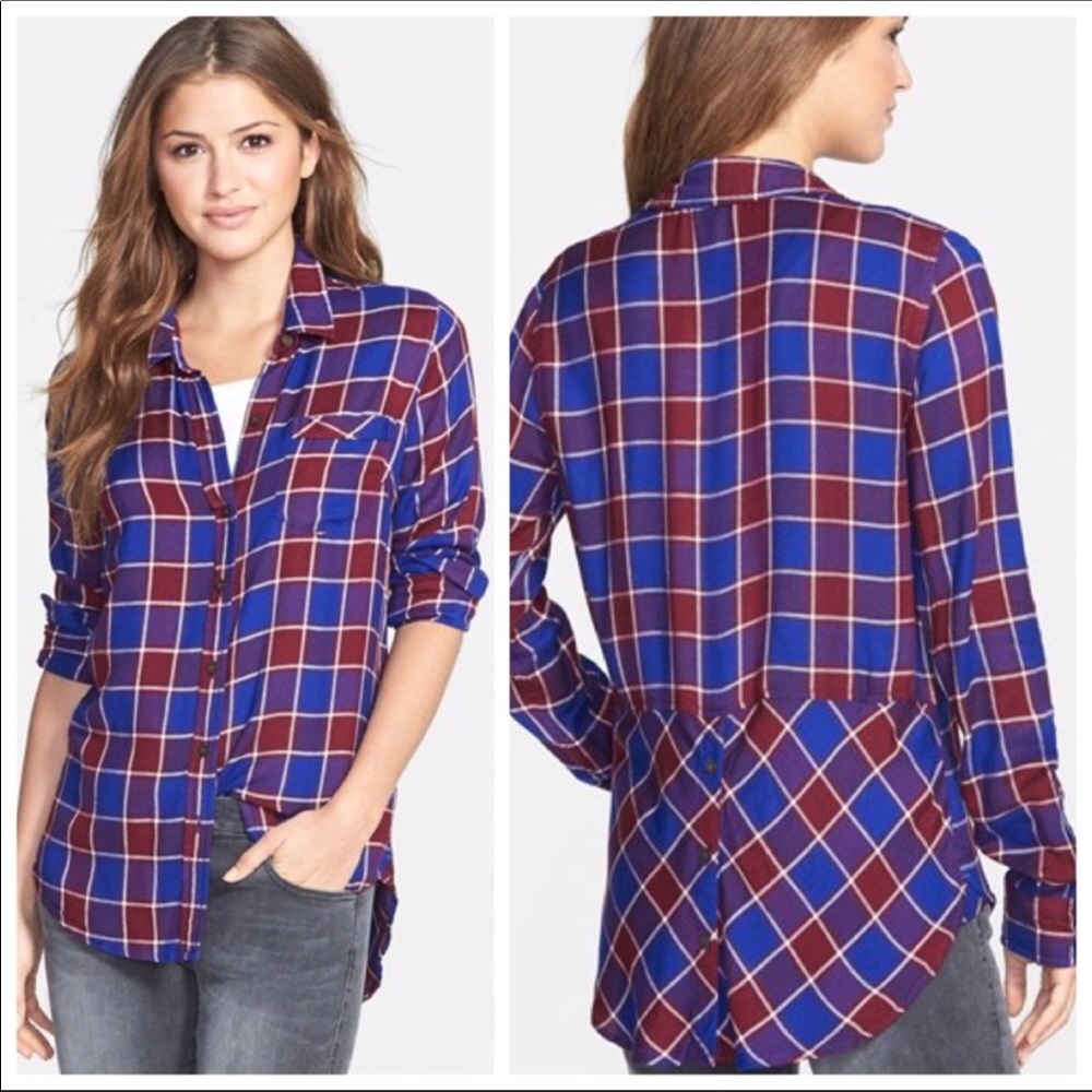 Lucky Brand | Blue Flannel Button Down Shirt Small